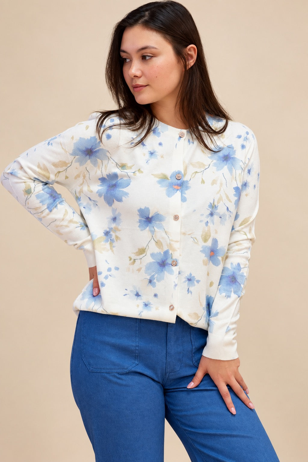 Blue Bloom Cozy Cardigan