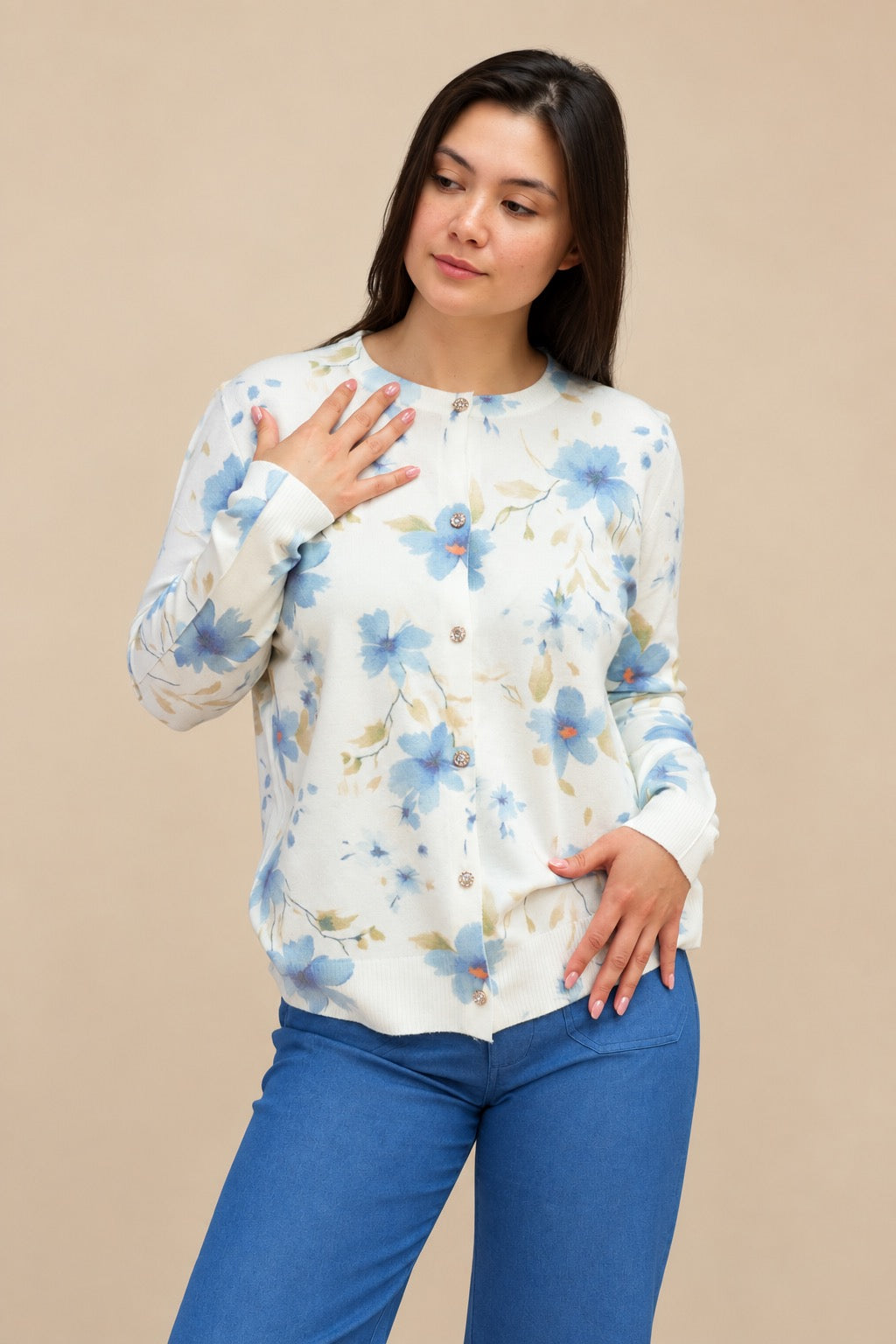 Blue Bloom Cozy Cardigan