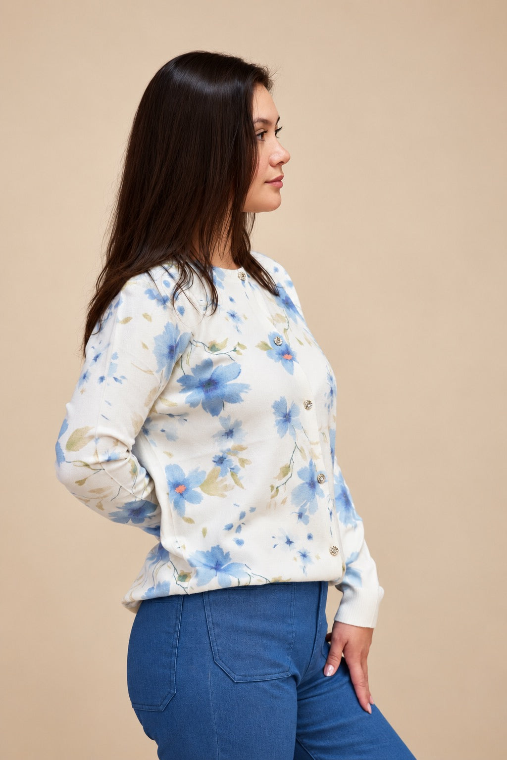 Blue Bloom Cozy Cardigan