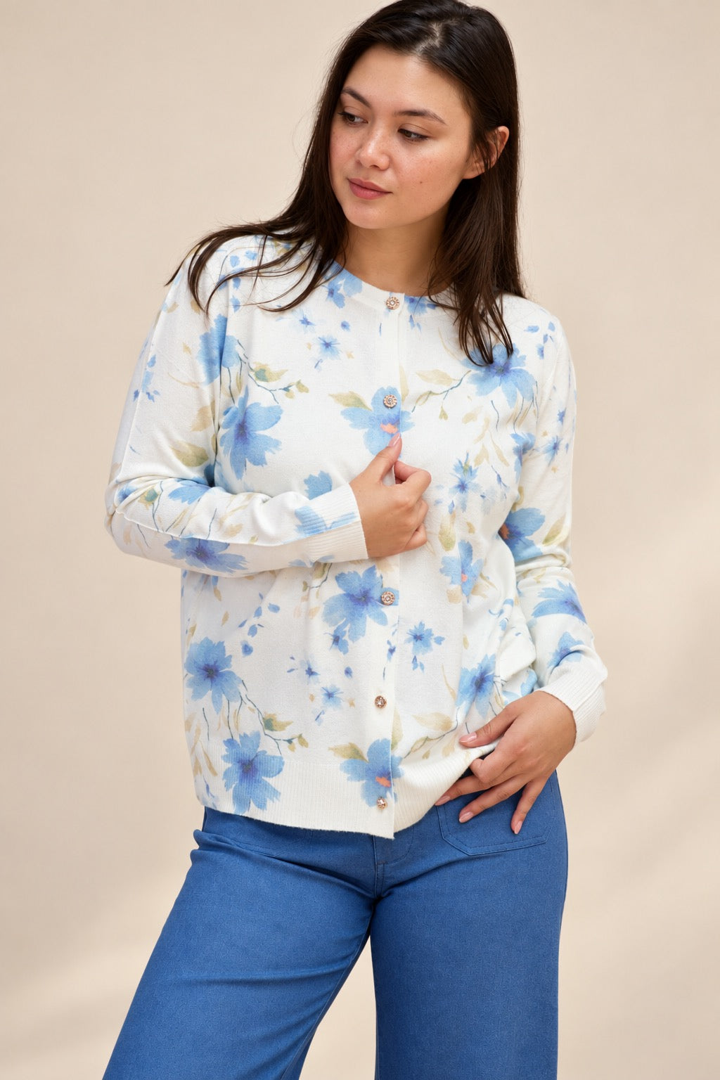 Blue Bloom Cozy Cardigan
