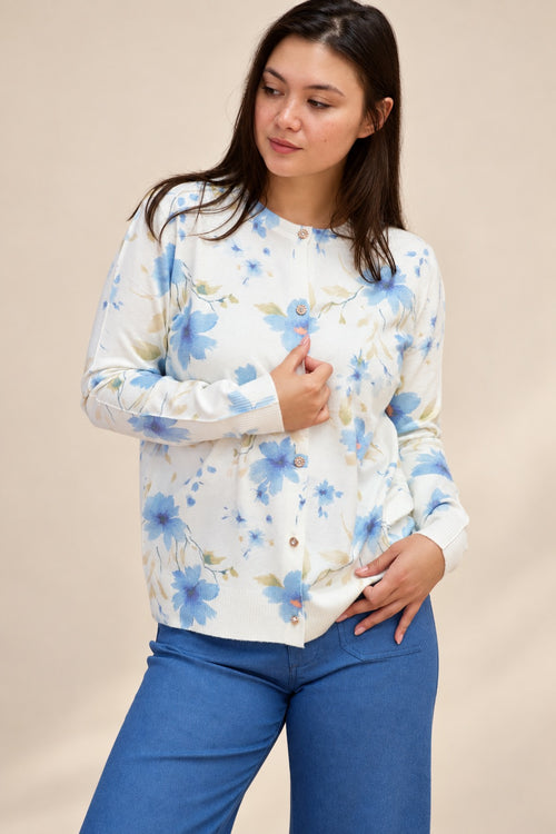 Blue Bloom Cozy Cardigan