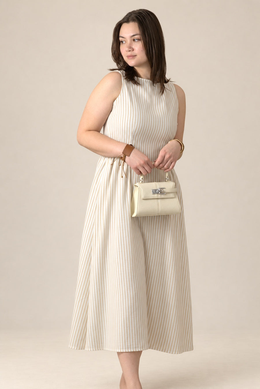 Sandstone Stripe Midi Dress
