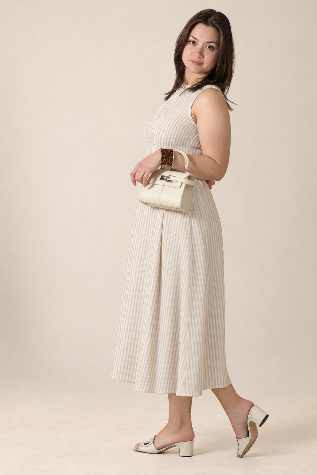 Sandstone Stripe Midi Dress