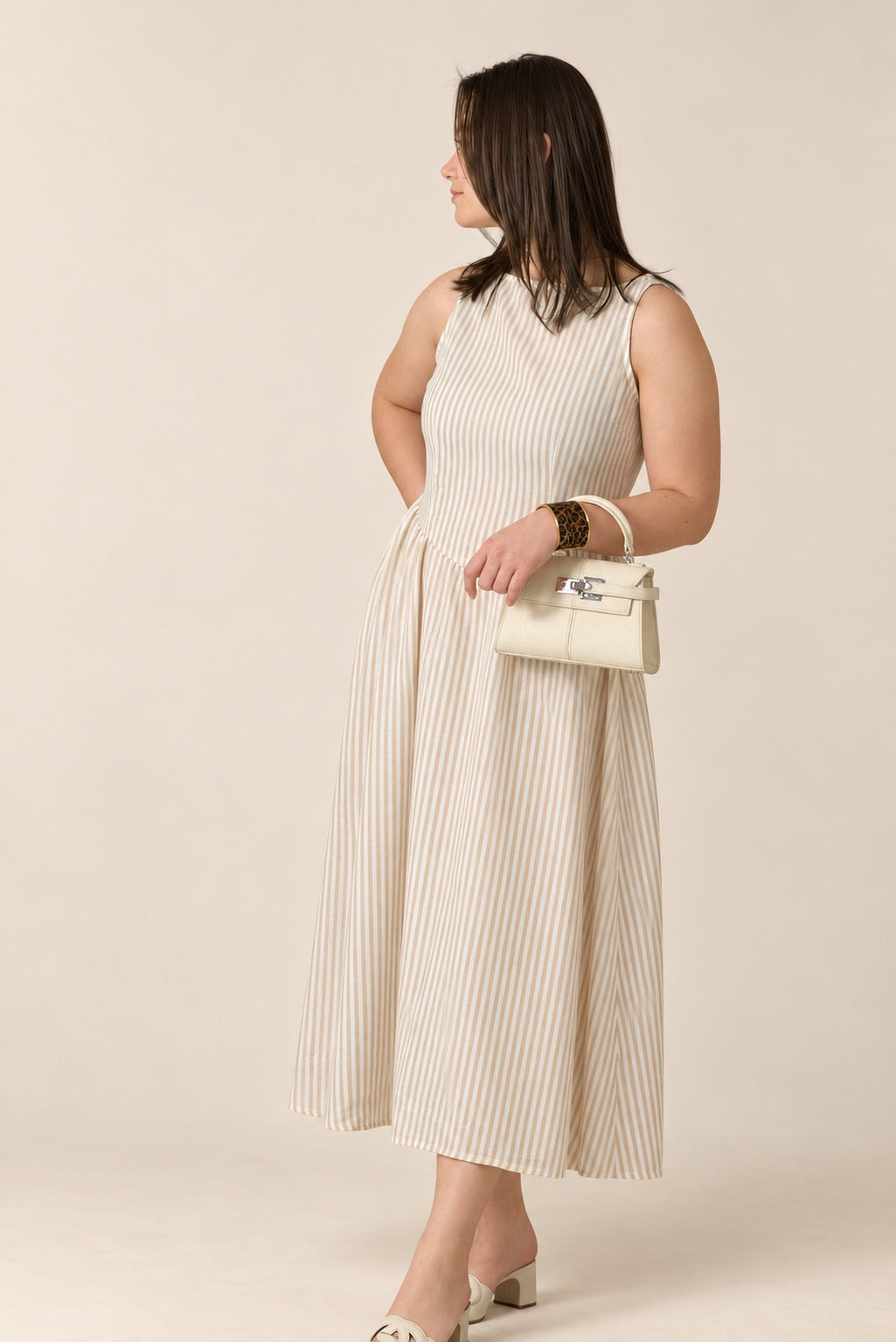 Sandstone Stripe Midi Dress