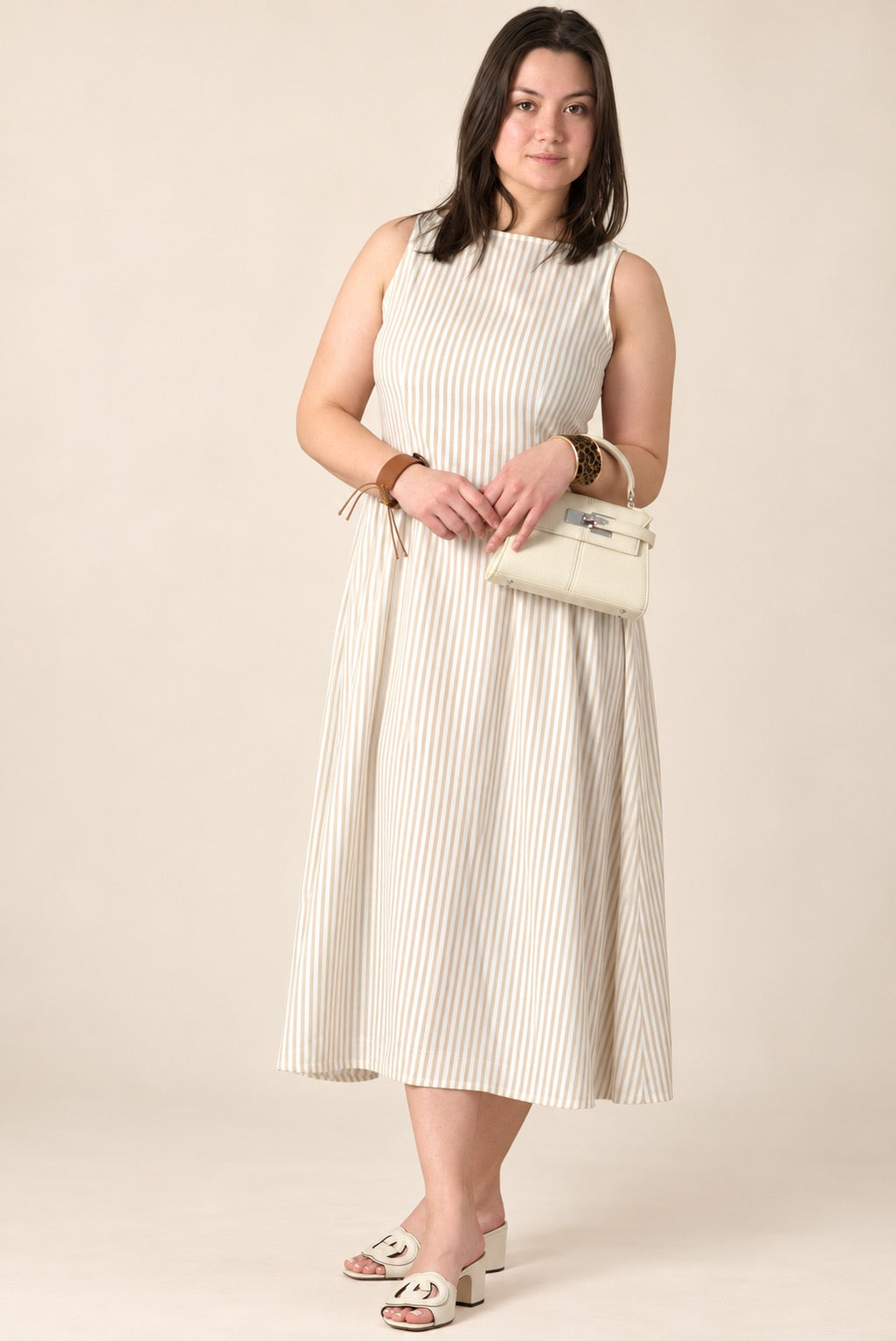 Sandstone Stripe Midi Dress